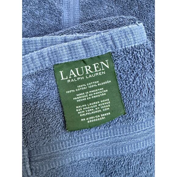 Lauren Ralph Lauren Hand Towels‎ 27x15" Cotton Navy Blue Nautical Coastal Pair - Picture 2 of 6
